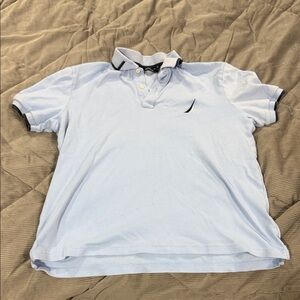 Nautica Light Blue Polo Shirt with Navy Accents